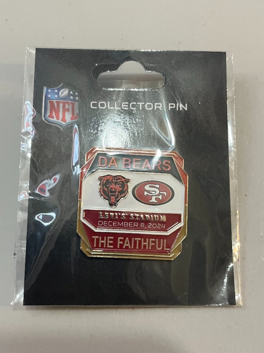 San Francisco 49ers vs Chicago Bears Game Day Pin 12/08/2024